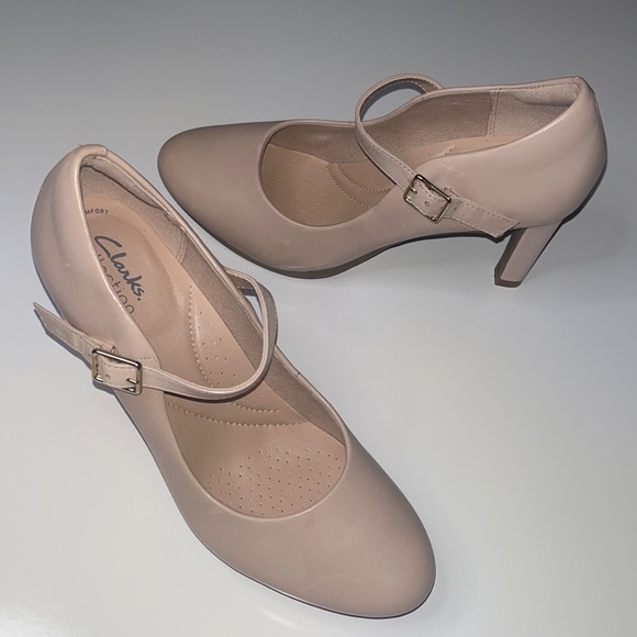 Clarks | Shoes | Nwt Clarks Ambyr Shine Leather Mary Jane Pumps In Dusty Rose Womens Size 7 